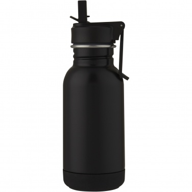 Logotrade Firmengeschenke das Foto: Lina 400 ml Sportflasche aus Edelstahl mit Strohhalm und Schlaufe