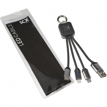 Logotrade Geschäftsgeschenke das Foto: SCX.design C15 Quatro Ladekabel mit Leuchtlogo