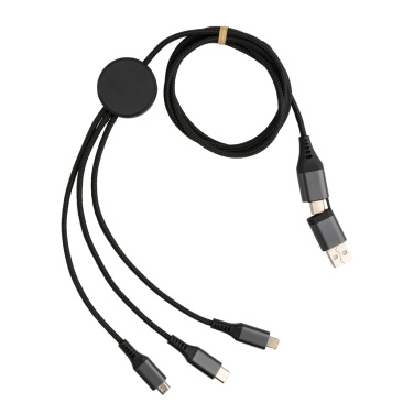 Logotrade werbemittel das Foto: Terra 120cm 6-in-1-Kabel aus RCS recyceltem Aluminium