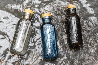 Logotrade Geschäftsgeschenke das Foto: RCS rPET Flasche with Bambusdeckel und Griff