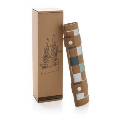 Logotrade Logogeschenke das Foto: Britton faltbares Backgammon und Damespiel Set aus Kork