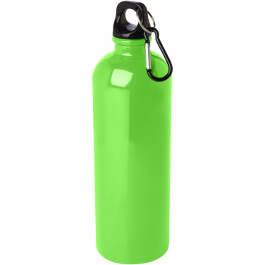Logotrade Werbeartikel das Foto: Oregon 750 ml RCS-zertifizierte, einwandige Trinkflasche aus Edelstahl mit Karabinerhaken