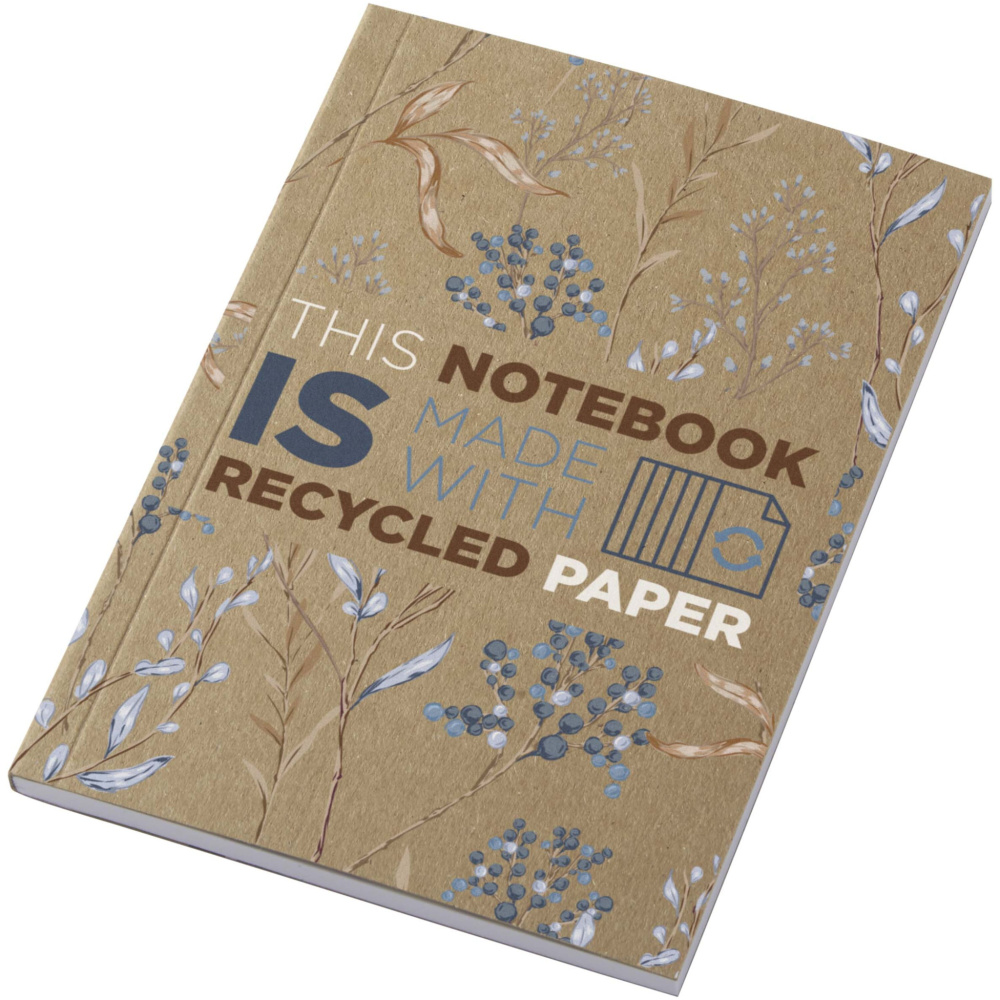 Logotrade werbemittel das Foto: Novella Austen A6 Softcover Notizbuch aus recyceltem Kraftpapier – 50 Blatt