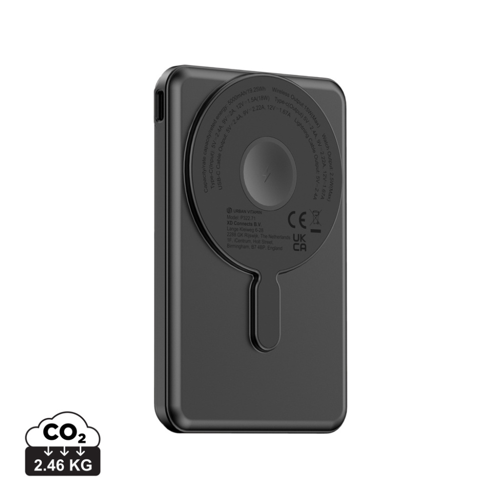 Logotrade Logogeschenke das Foto: Urban Vitamin Redwood 5-in-1 5.000mAh 20W PD magn. Powerbank