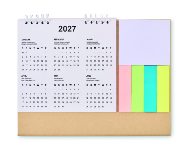 Logotrade Geschäftsgeschenke das Foto: Tischkalender mit Memoblock