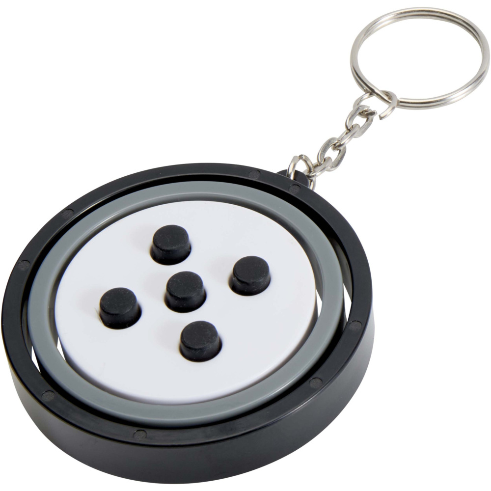 Logotrade Firmengeschenke das Foto: Spinx Gyroskop Fidget Schlüsselanhänger aus recyceltem Kunststoff