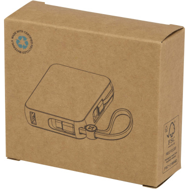 Logotrade Firmengeschenke das Foto: Acrux 35 W 10.000 mAh Tablet Powerbank mit integriertem Typ-C-Kabel aus recyceltem Kunststoff