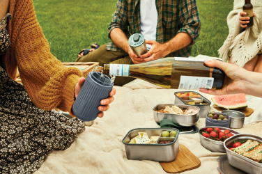 Logotrade Werbeartikel das Foto: Black+Blum Glas-Reisebecher 340ml