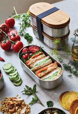 Logotrade Werbeartikel das Foto: Black+Blum Stainless Steel Double Bento Box