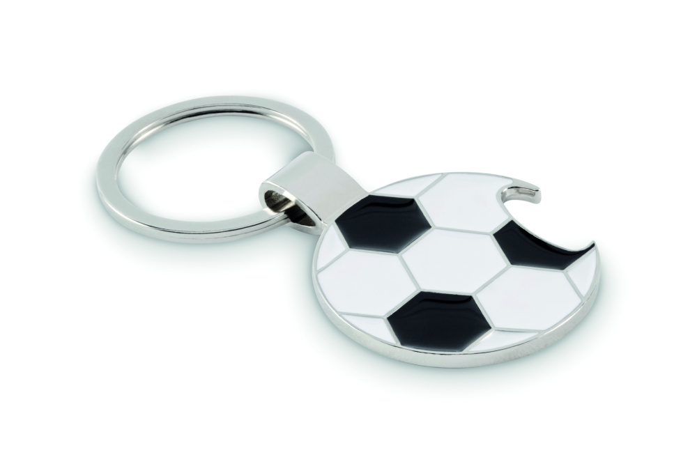 Logotrade Geschäftsgeschenke das Foto: Schlüsselring Fußball