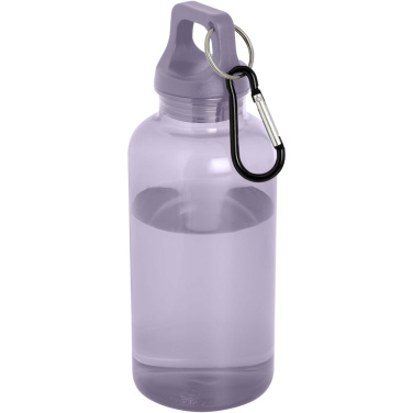 Logotrade Firmengeschenke das Foto: Oregon 400 ml RCS-zertifizierte Trinkflasche aus recyceltem Kunststoff mit Karabiner 