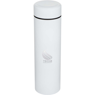 Logotrade Firmengeschenke das Foto: Taylor 450 ml Doppelwand Isolierflasche aus Edelstahl mit Teesieb