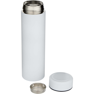 Logotrade Werbeartikel das Foto: Taylor 450 ml Doppelwand Isolierflasche aus Edelstahl mit Teesieb