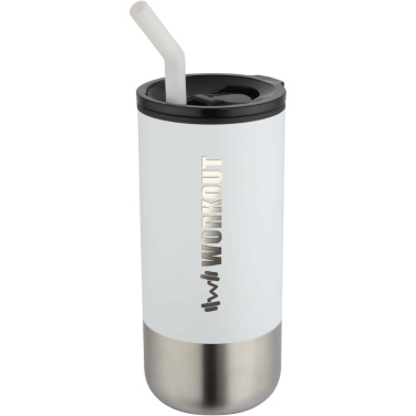 Logotrade Logogeschenke das Foto: Grayson 480 ml RCS recycelter Isolierbecher mit Trinkhalm