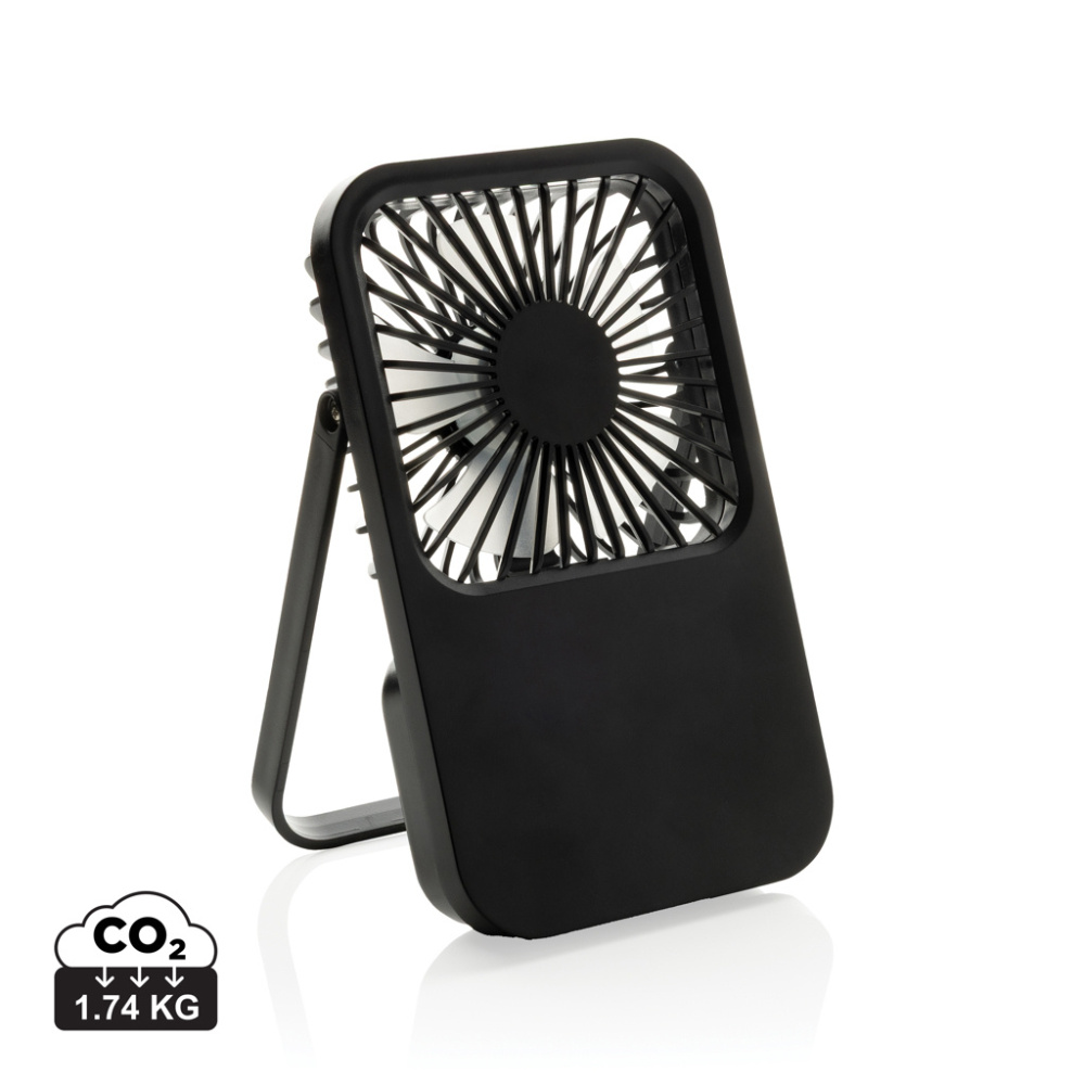 Logotrade Werbegeschenke das Foto: Aervina wiederaufladbarer Tischventilator aus RCS rec. ABS