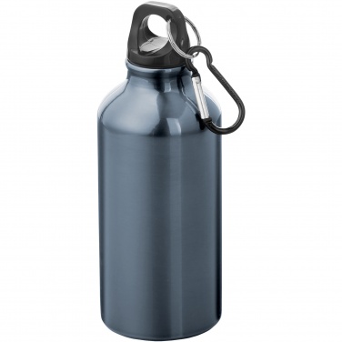Logo trade promotional merchandise image of: Oregon 400 ml aluminium water bottle with carabiner