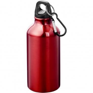 Logotrade advertising products photo of: Oregon 400 ml aluminium water bottle with carabiner