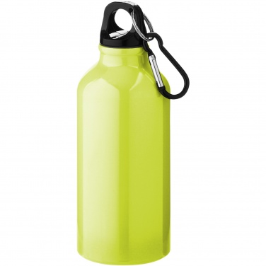 Logo trade advertising products picture of: Oregon 400 ml aluminium water bottle with carabiner