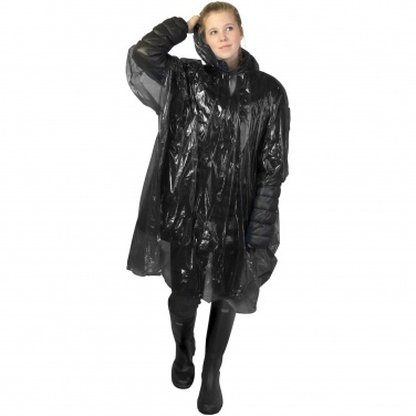 Logo trade promotional item photo of: Ziva disposable rain poncho with storage pouch