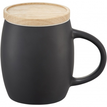 Logo trade promotional gift photo of: Hearth 400 ml ceramic mug with wooden coaster