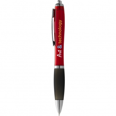 Logo trade promotional giveaway photo of: Nash ballpoint pen coloured barrel and black grip