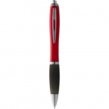 Logo trade promotional merchandise photo of: Nash ballpoint pen coloured barrel and black grip
