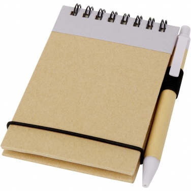 Logo trade corporate gifts image of: Zuse A7 recycled jotter notepad with pen