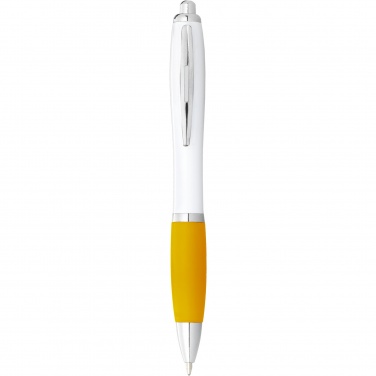 Logotrade business gifts photo of: Nash ballpoint pen with white barrel and coloured grip