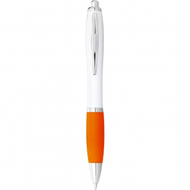 Logotrade promotional product image of: Nash ballpoint pen with white barrel and coloured grip