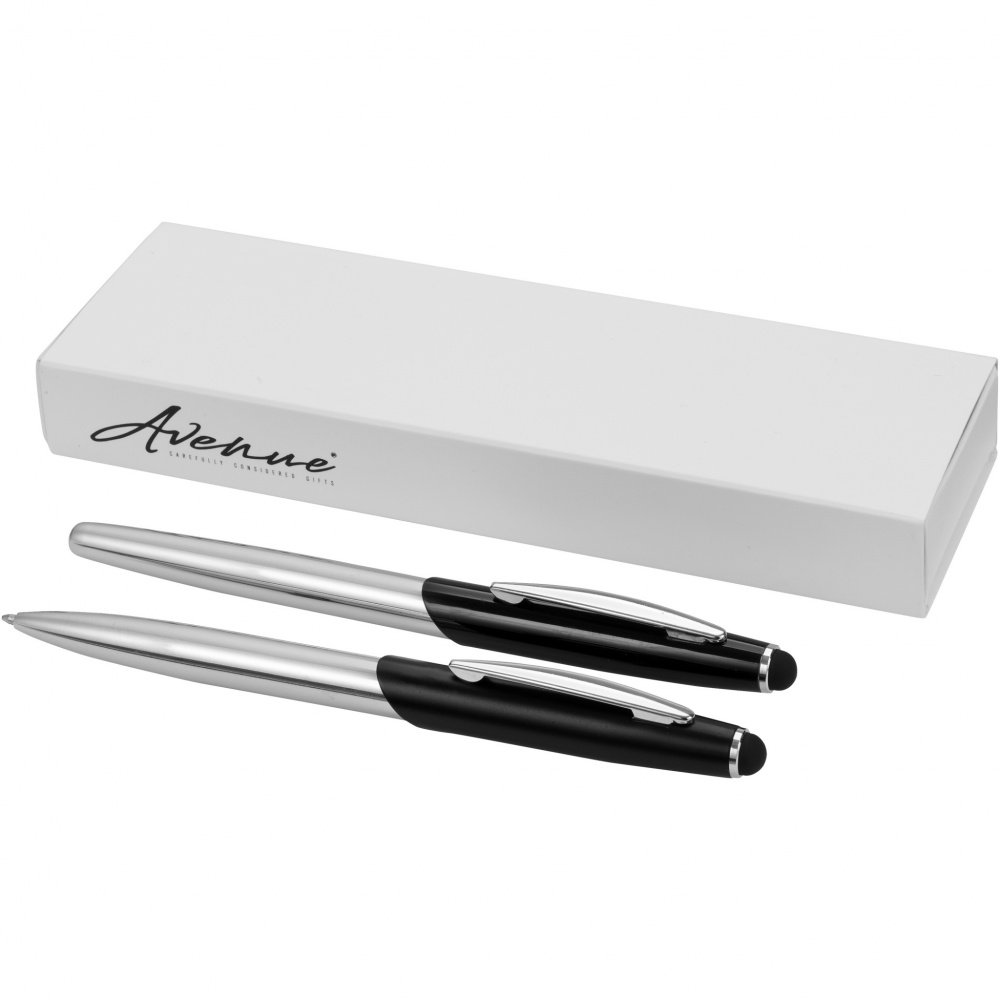 Logo trade promotional product photo of: Geneva stylus ballpoint pen and rollerball pen set
