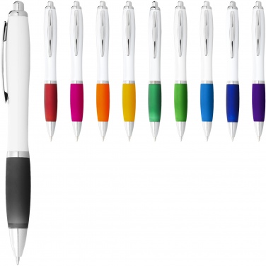 Logotrade promotional merchandise picture of: Nash ballpoint pen white barrel and coloured grip
