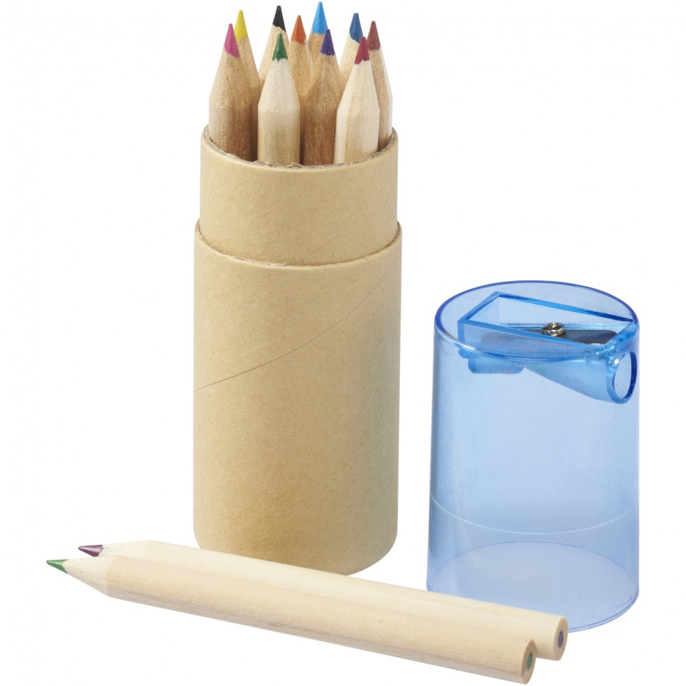 Logo trade promotional merchandise picture of: Hef 12-piece coloured pencil set with sharpener