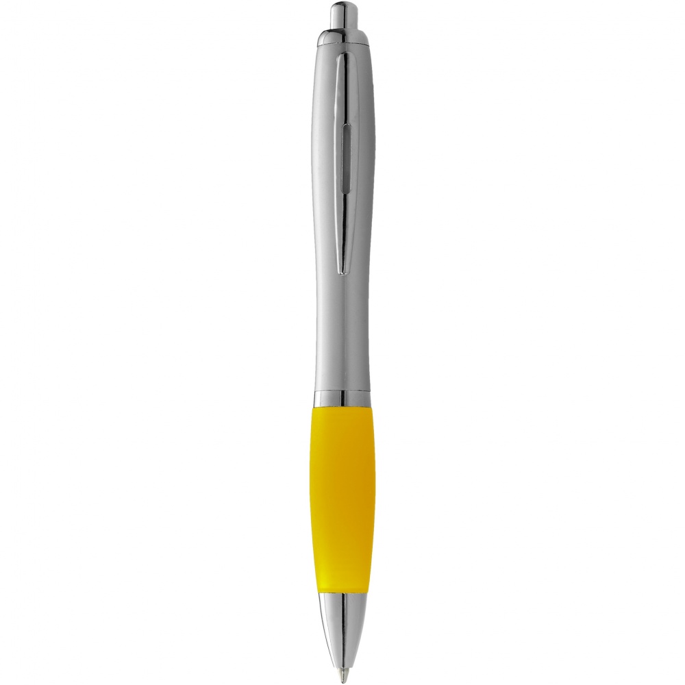 Logotrade promotional product picture of: Nash ballpoint pen silver barrel and coloured grip