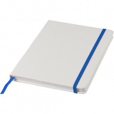 Logotrade promotional giveaway picture of: Spectrum A5 white notebook with coloured strap