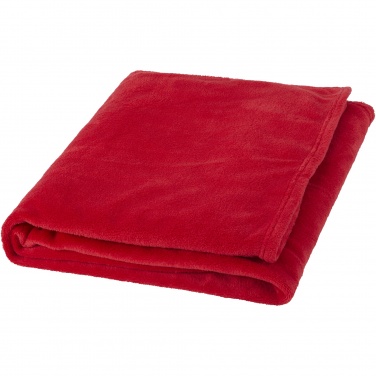 Logo trade promotional giveaways picture of: Bay extra soft coral fleece plaid blanket