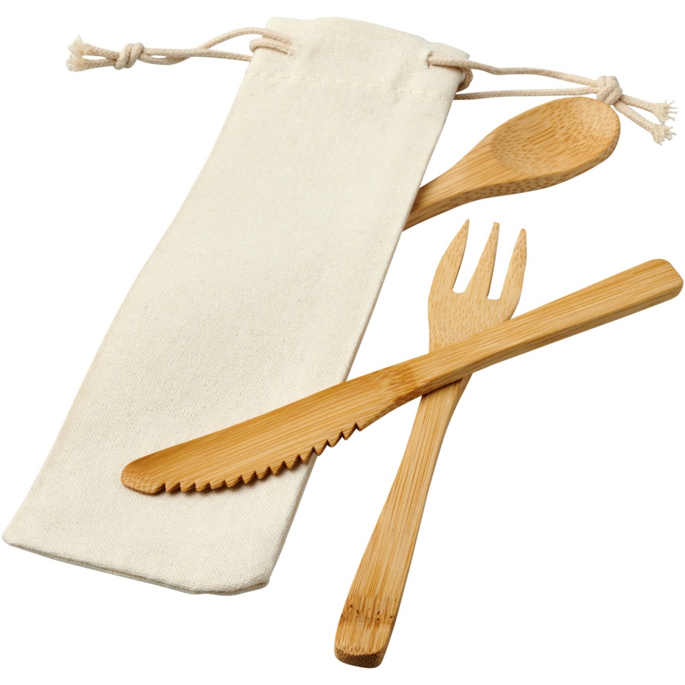 Logotrade promotional giveaway image of: Celuk bamboo cutlery set