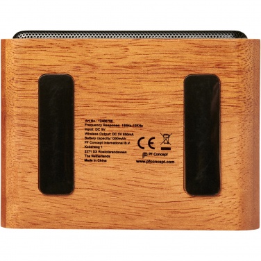 Logotrade corporate gift image of: Wooden 3W speaker with wireless charging pad