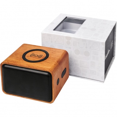 Logotrade promotional items photo of: Wooden 3W speaker with wireless charging pad