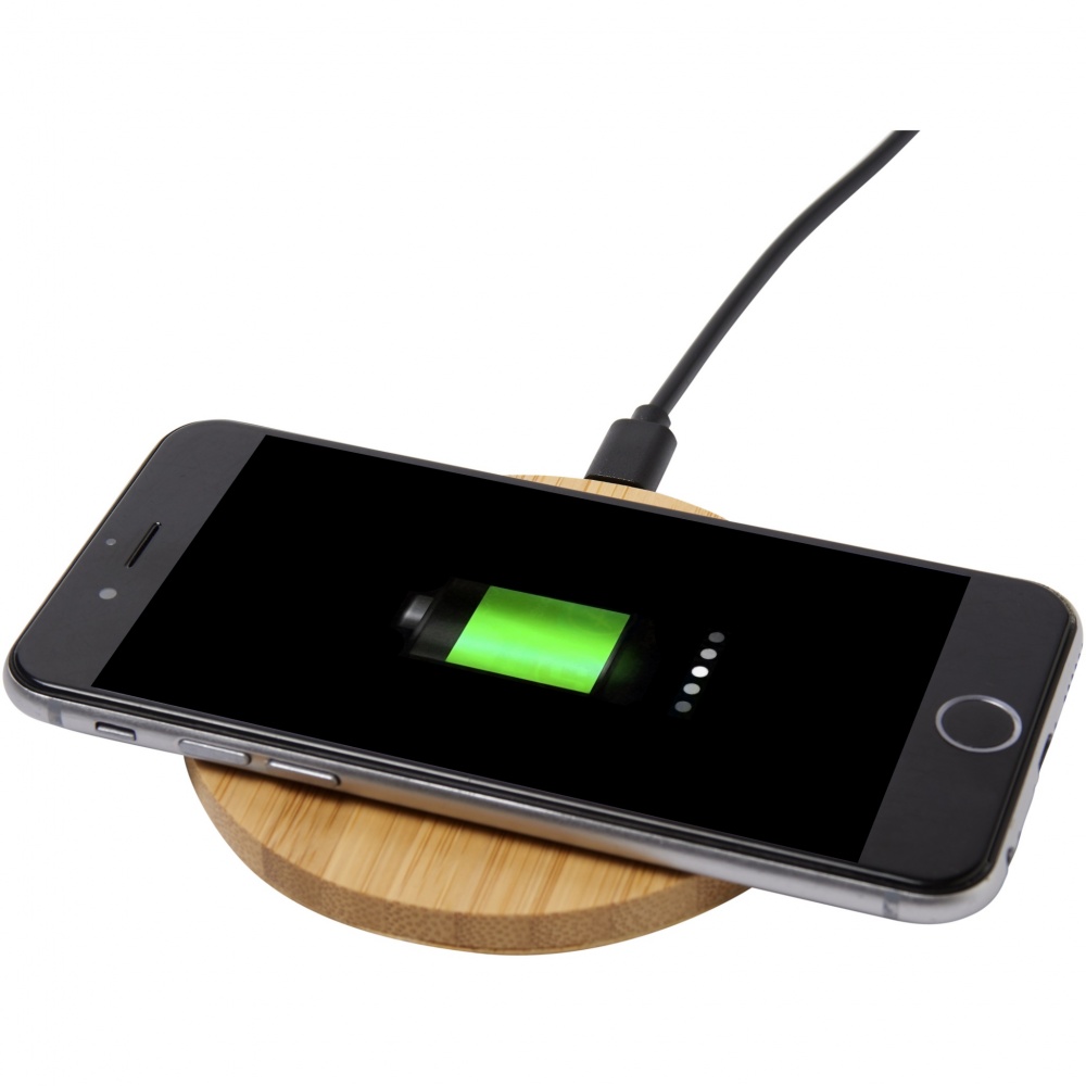 Logo trade promotional merchandise photo of: Essence 5W bamboo wireless charging pad