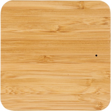 Logo trade business gift photo of: Leaf 5W bamboo and fabric wireless charging pad