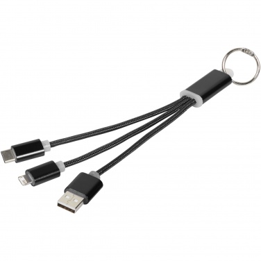 Logotrade promotional items photo of: Metal 3-in-1 charging cable with keychain