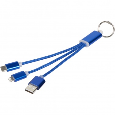 Logotrade advertising product image of: Metal 3-in-1 charging cable with keychain