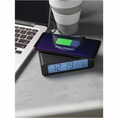 Logo trade business gifts image of: Seconds 5W wireless charging clock