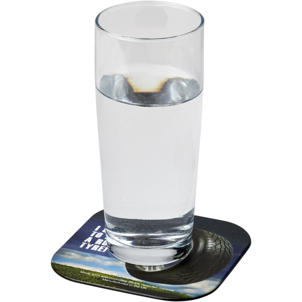 Logotrade corporate gift image of: Brite-Mat® square coaster with tyre material