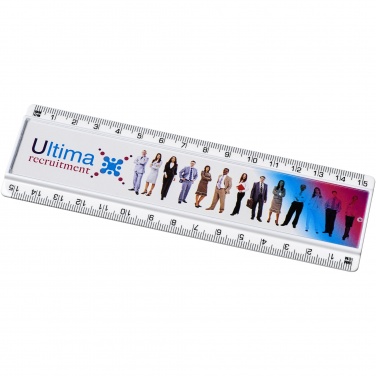Logo trade promotional merchandise picture of: Ellison 15 cm plastic insert ruler