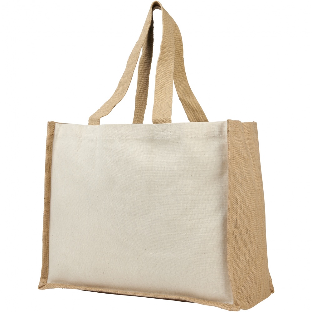 Logotrade promotional merchandise image of: Varai 320 g/m² canvas and jute shopping tote bag 23L