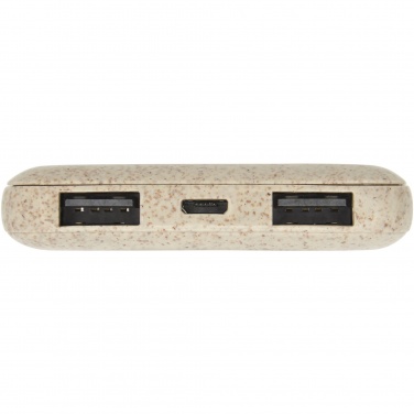 Logo trade business gifts image of: Asama 5000 mAh wheat straw power bank