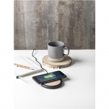 Logo trade promotional items picture of: Kivi 10W limestone/cork wireless charging pad