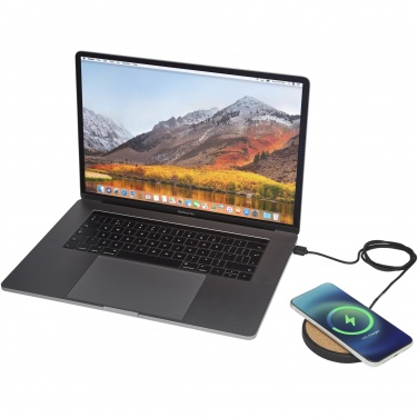Logotrade promotional product picture of: Kivi 10W limestone/cork wireless charging pad