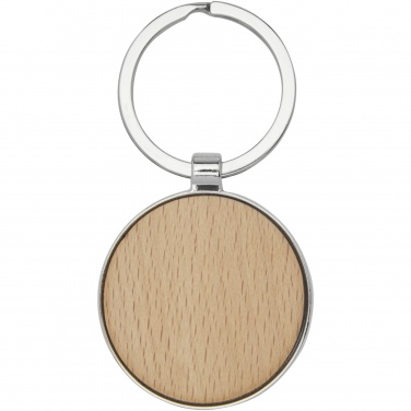 Logo trade promotional merchandise image of: Moreno beech wood round keychain